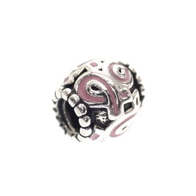Image 1 of Pandora Charm; Silver; Breast Cancer Ribbon Charm