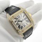 Image 14 of Cartier Santos 100 XL Automatic 2732 - W20071Y1; 18k gold watch with diamond setting