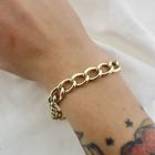 Image 7 of Gold wide gourmet link bracelet.