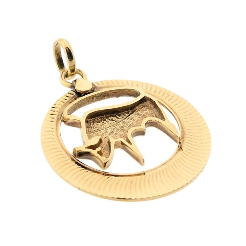 Image 4 of Golden Zodiac Sign Pendant; Taurus