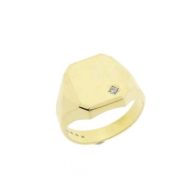 Image 1 of Vintage gold signet ring with zirconia | Men