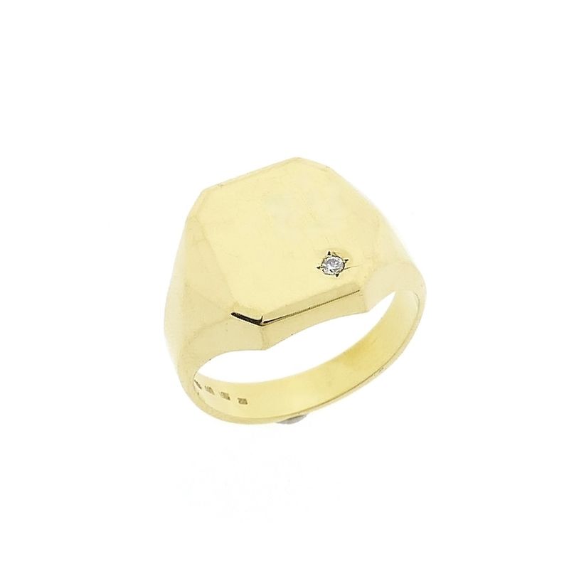 Image 1 of Vintage gold signet ring with zirconia | Men