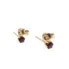 Image 6 of Gold stud earrings with red/rose stone