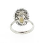 Image 10 of 18-karat white gold ring with opal and entourage of diamonds | 0.60 ct.