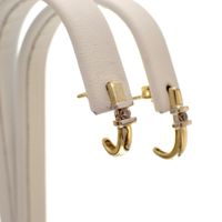 Bicolor gold stud earrings with zirconia