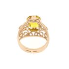 Image 6 of Vintage rose gold ring set with synthetic yellow gemstone
