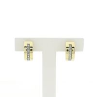 Gold hoop earrings with diamond; 0.32 ct.