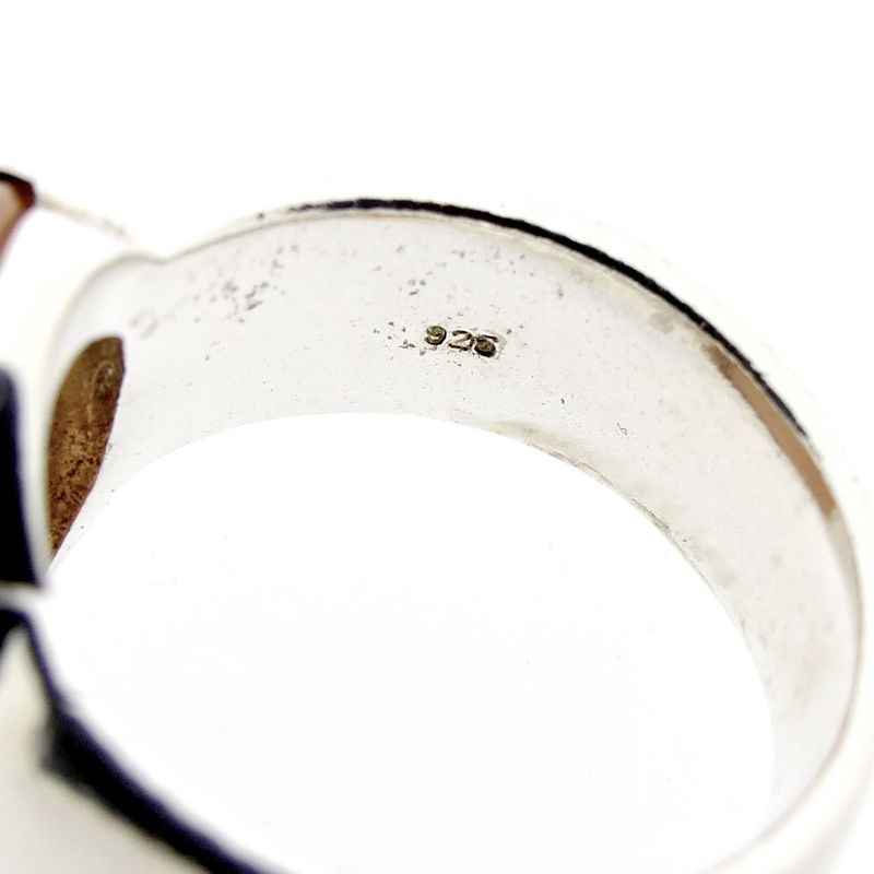 Image 7 of Silver ring with peach moonstone