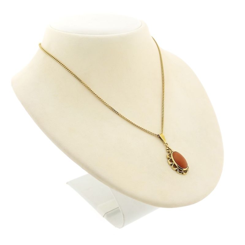 Image 4 of Gold pendant with red coral | Vintage