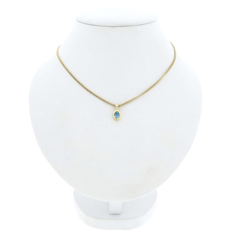 Image 3 of Gold minimalist pendant with topaz