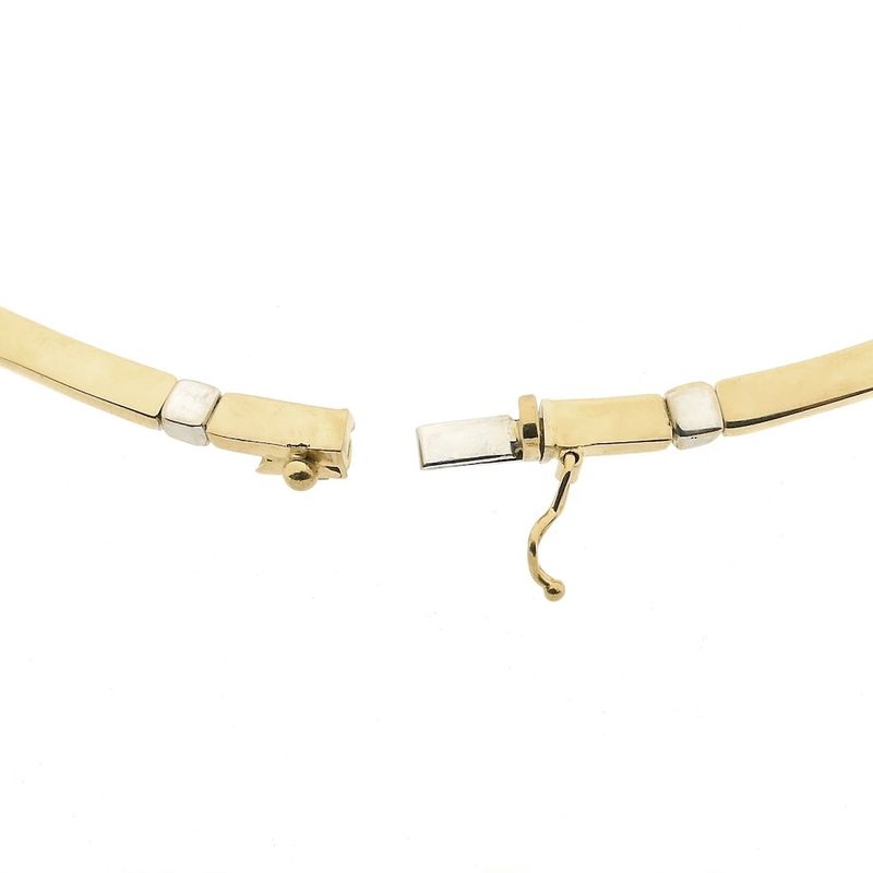 Image 5 of Two-tone gold bar link necklace | 42.5 cm