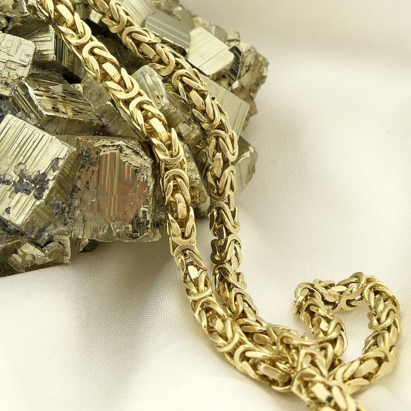Image 9 of Gold square king chain | 58 cm