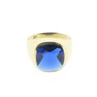 Image 3 of Gold signet ring with synthetic sapphire