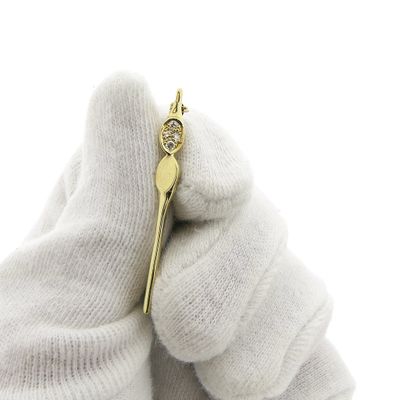 Image 2 of Gold brooch with diamonds; 0.06 ct.