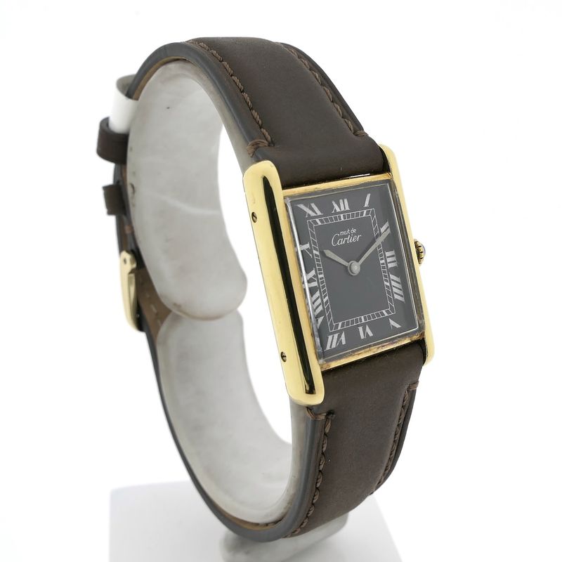 Image 3 of Cartier Tank Vermeil 'Large'; Vintage mechanical watch