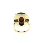 Image 3 of Gold and silver ring with blood coral, mother of pearl and diamond; 0.02 ct.
