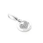 Image 3 of White gold 'Tondo Heart' pendant with 0.10 ct. diamond | Bvlgari