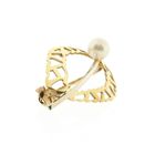 Image 7 of Vintage two-tone gold brooch with pearl