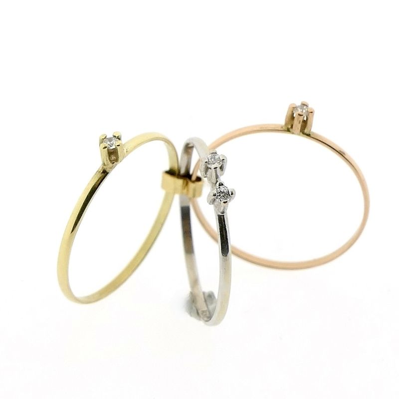 Image 4 of Tricolor gold ring with zirconia