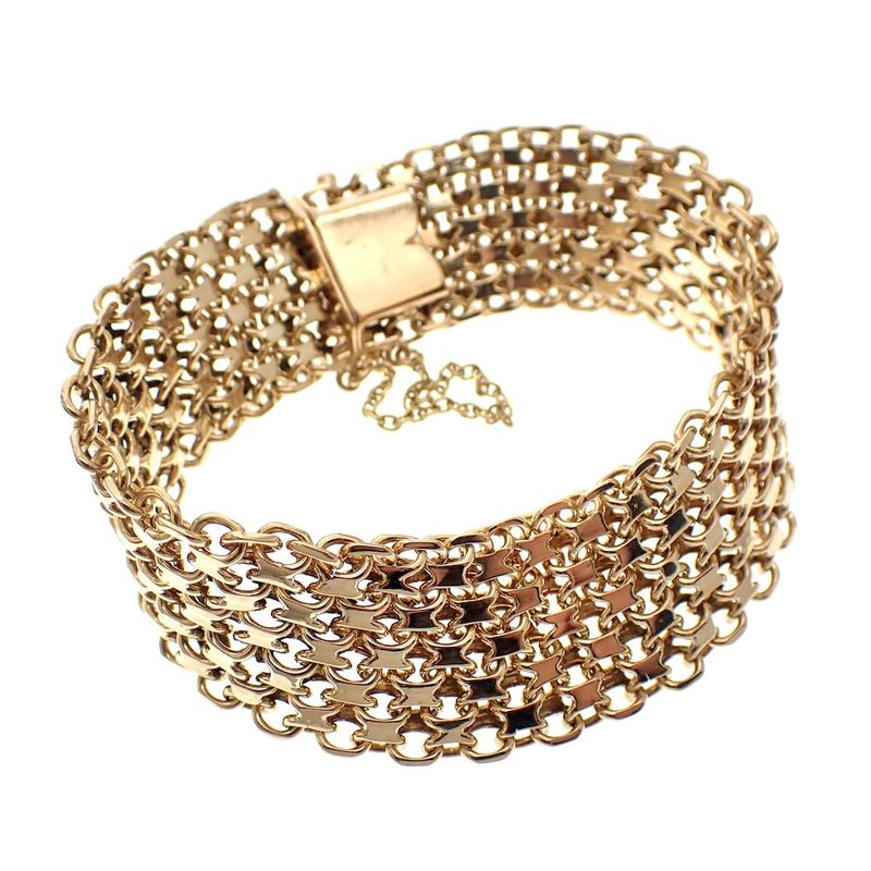 Image 3 of Golden Bismarck link bracelet.