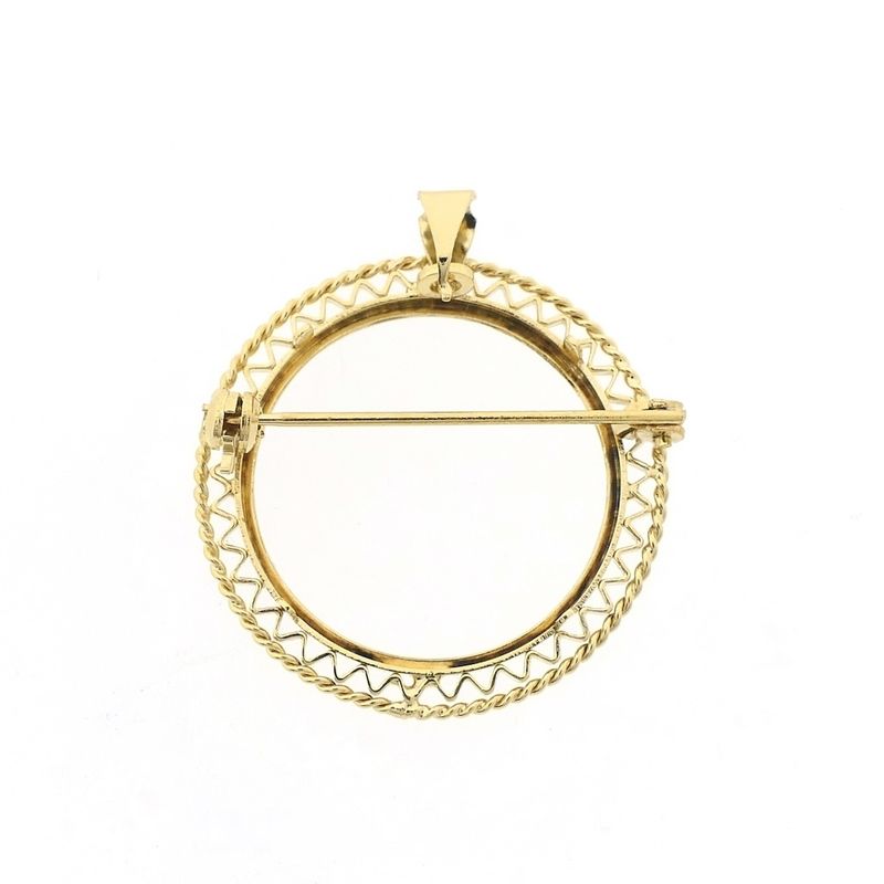 Image 3 of Golden ten guilder coin edge pendant/brooch