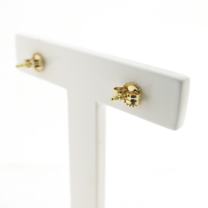 Image 4 of Gold stud earrings of a flower with diamond | 0.06 ct.