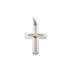 Image 1 of White gold cross pendant with diamond | 0.01 ct.