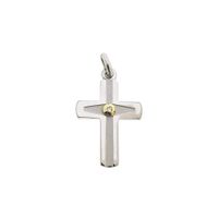 White gold cross pendant with diamond | 0.01 ct.