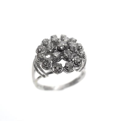 Image 2 of 18 carat white gold cocktail ring with 0.66 ct diamond.