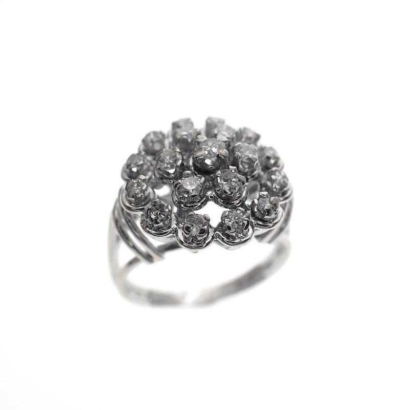 Image 2 of 18 carat white gold cocktail ring with 0.66 ct diamond.