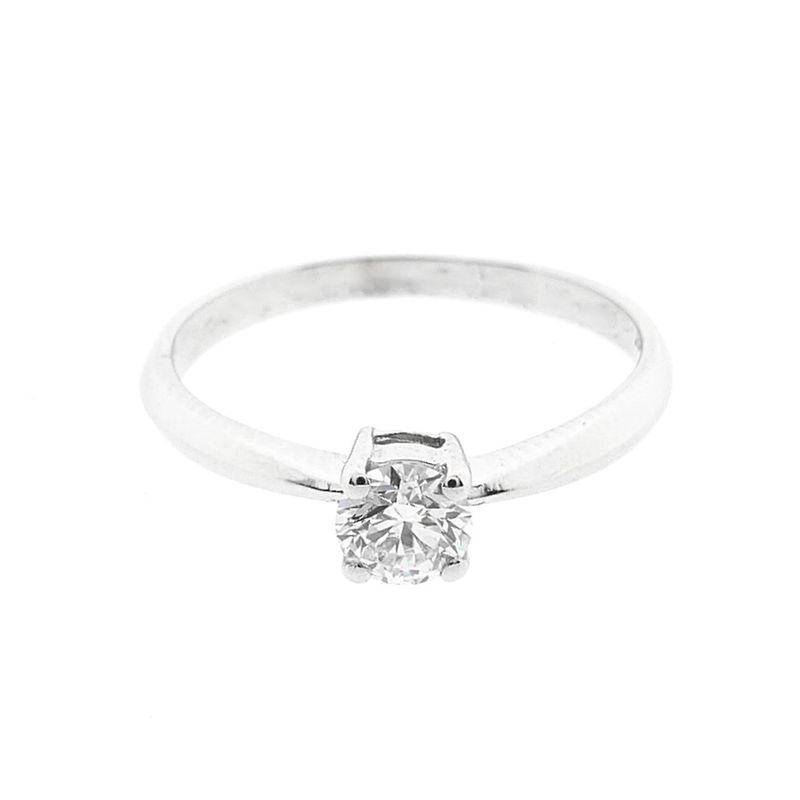 Image 12 of 18-karat white gold solitaire ring with 0.37 ct diamond