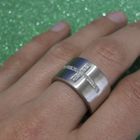 Image 7 of White gold ring with cross of diamonds 0.60 ct.