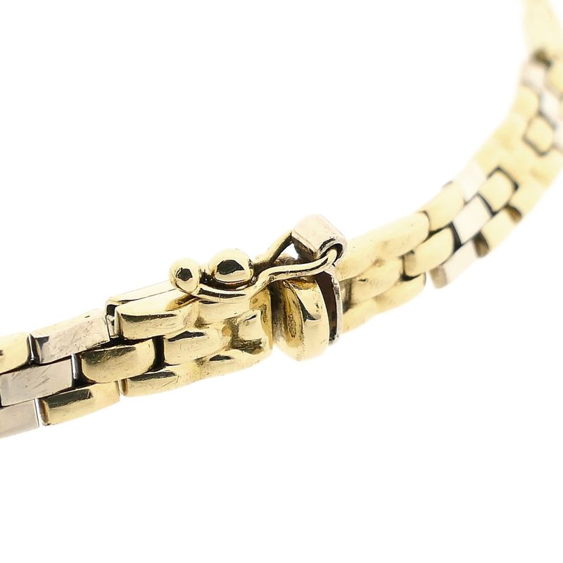 Image 3 of Bicolor Gold Panther Link Bracelet; 14 Karat; 19.5 cm