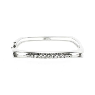 Image 1 of White gold bracelet with diamond; Size XS