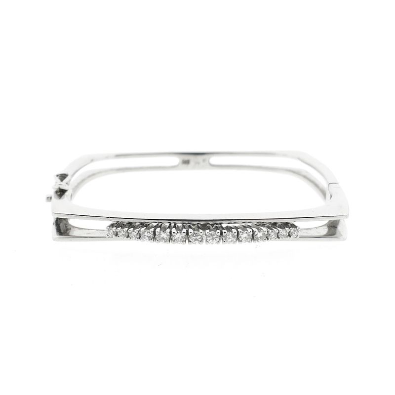 Image 1 of White gold bracelet with diamond; Size XS
