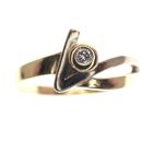 Image 2 of Two-tone gold fantasy ring with 0.03 ct diamond.