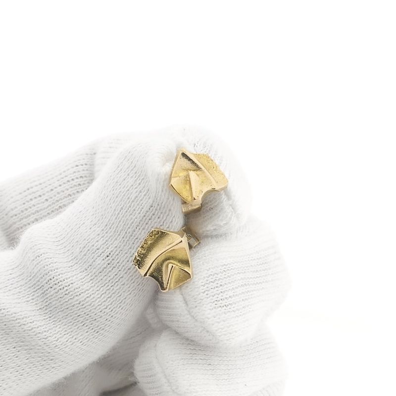 Image 10 of Gold stud earrings; Scandinavian design