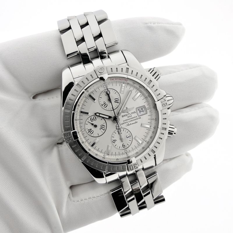 Image 12 of Breitling Chronomat Evolution 'White' A13356; Chronograph men's watch
