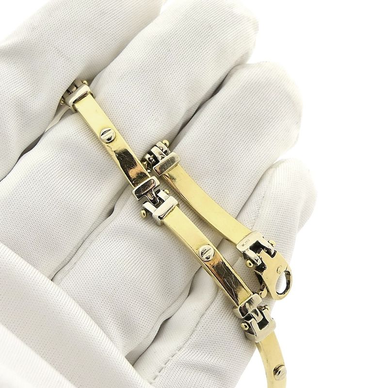 Image 6 of Two-tone gold bar bracelet