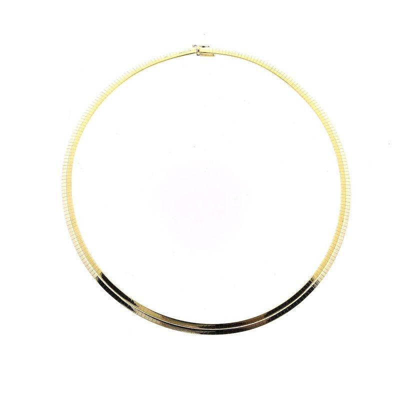 Image 4 of Two-tone gold Omega link necklace