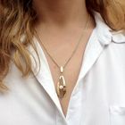 Image 4 of Two-tone gold pendant with pearl