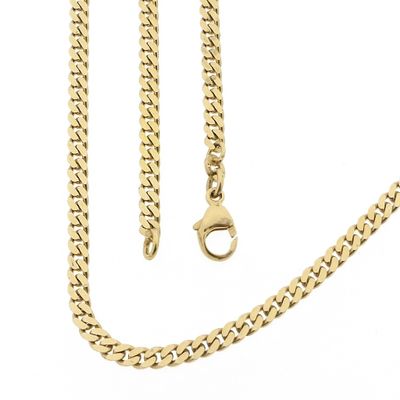 Image 1 of 8-karat flat gourmet link chain | 50 cm