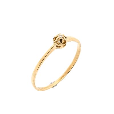 Image 1 of Gold Ring with Diamond 0.005 ct; 14 Karat; Size 16.75