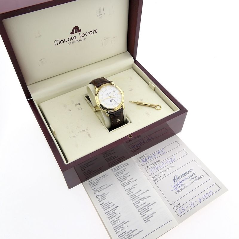 Image 13 of Maurice Lacroix Masterpiece Moonphase; 18k gold men's watch