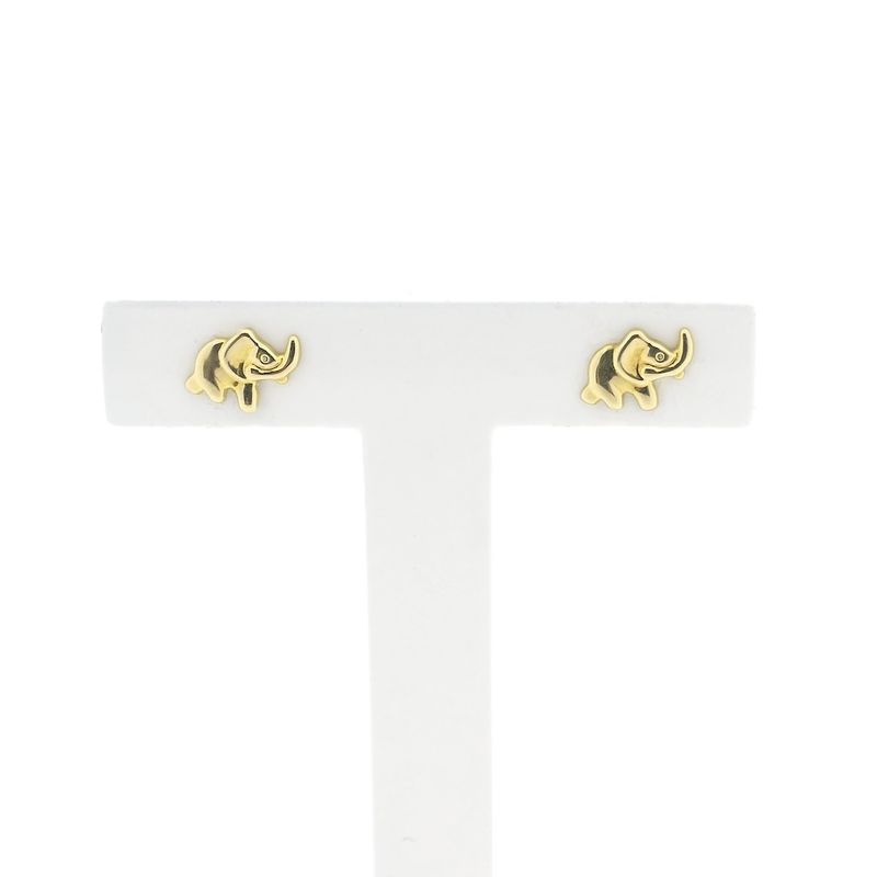 Image 1 of Gold elephant stud earrings