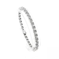 White gold link bracelet with diamond; 0.68 ct.