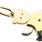Image 7 of Tricolor gold pendant of a bear with diamond; 0.015 ct.
