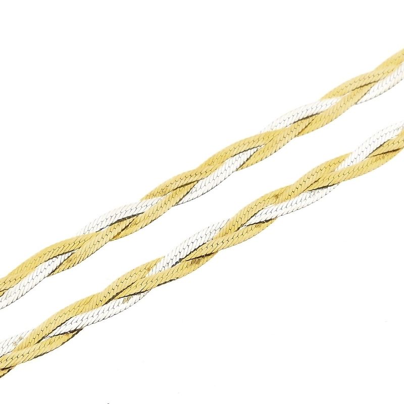 Image 5 of Two-tone gold braided link chain