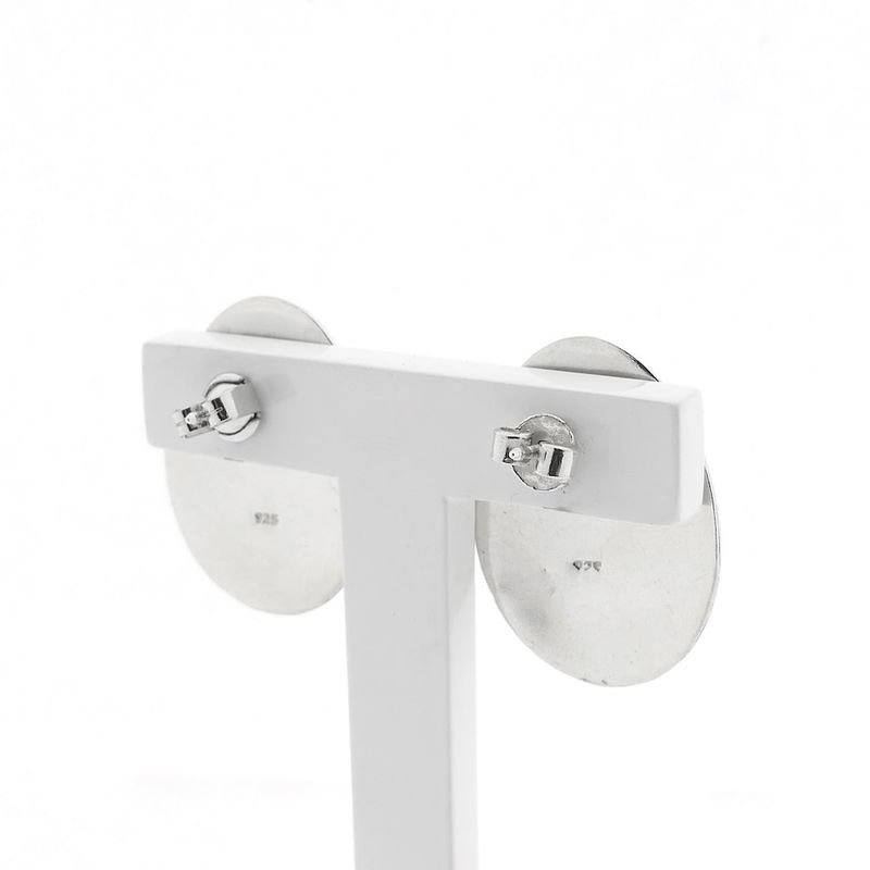 Image 4 of Silver fantasy stud earrings; artistic