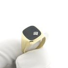 Image 9 of Gold men's signet ring with onyx and zirconia